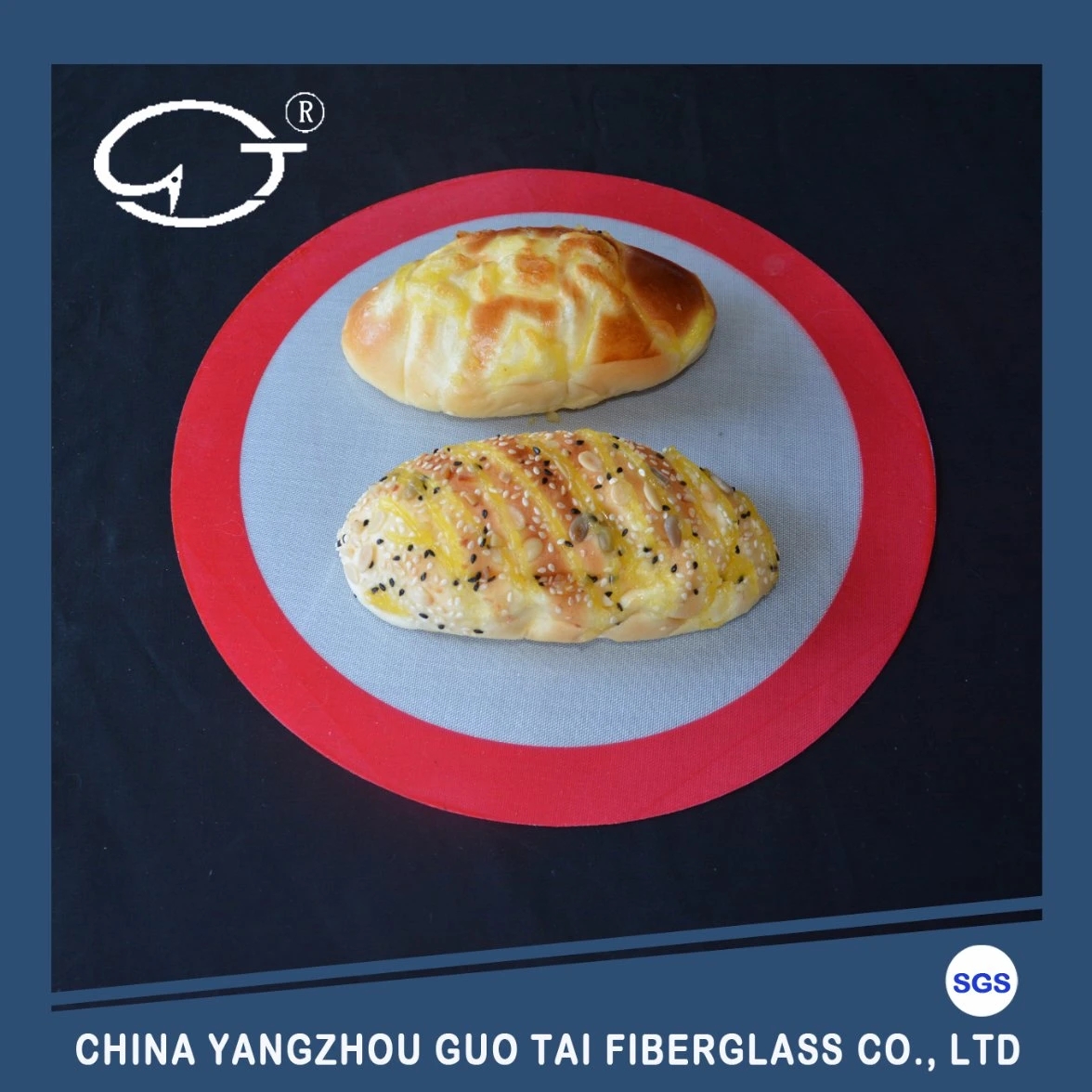 11′′ Inch Diameter Red Silicone Round Baking Mat