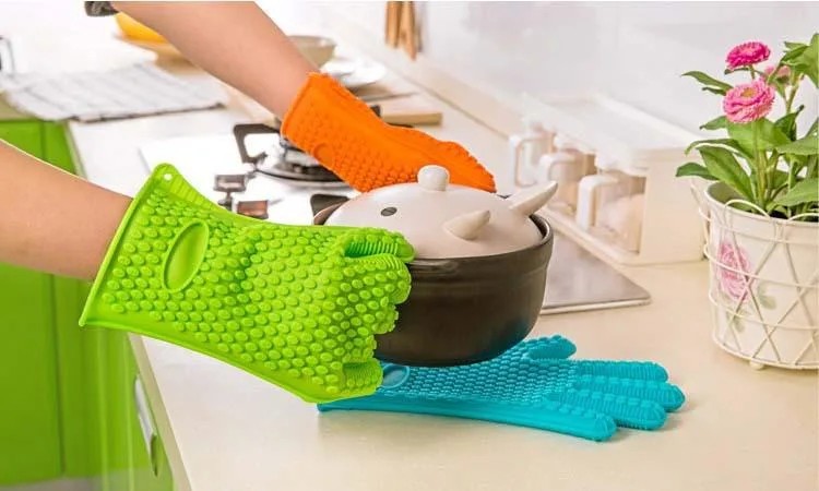 Heat Resistance Colorful Silicone Kitchen Oven Gloves