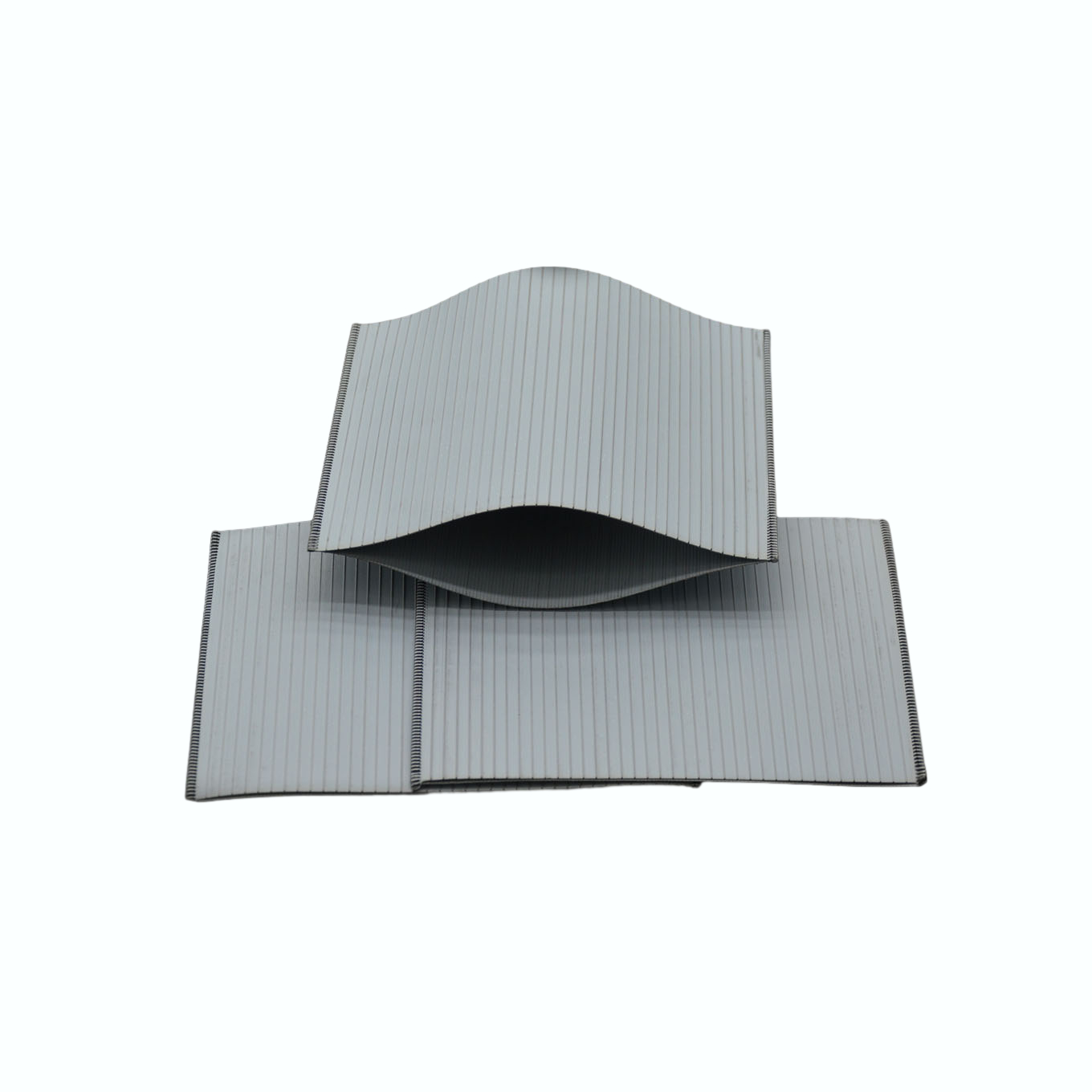 PE Envelop Separator with Straight Rib Outer and Mini Rib Inner Size 160X136X1mm