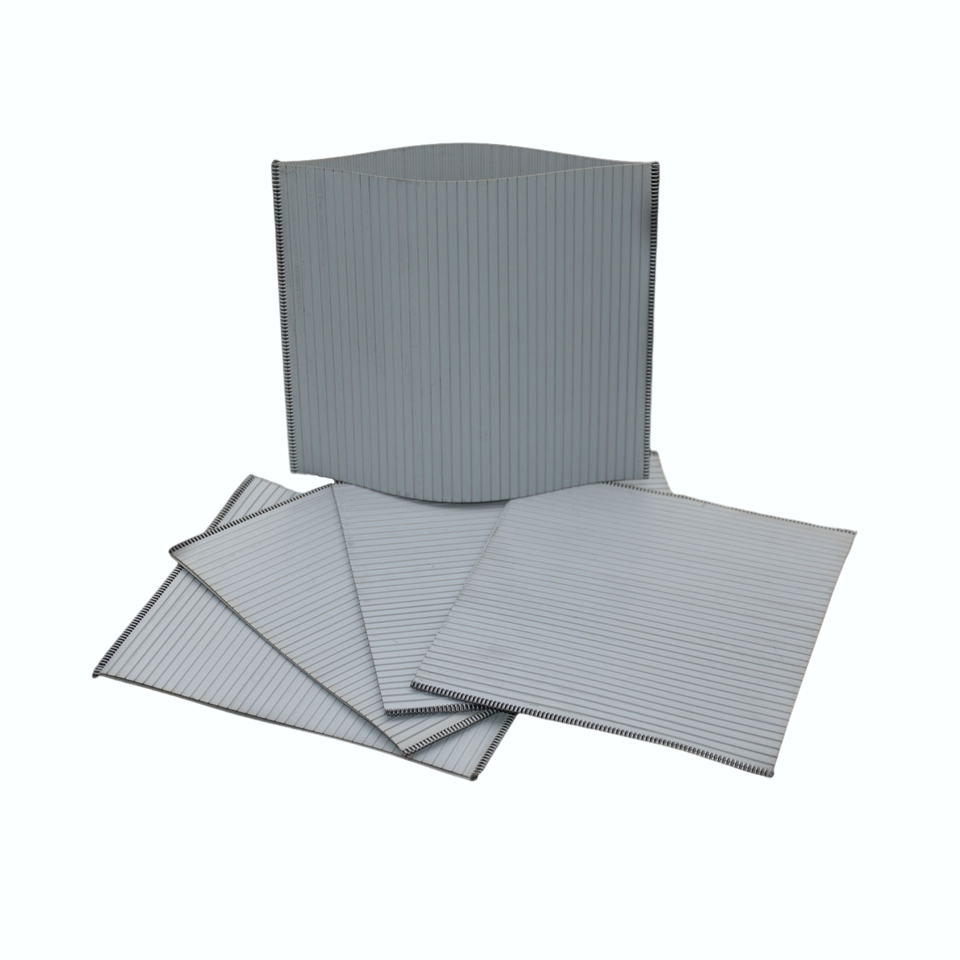 PE Envelop Separator with Straight Rib Outer and Mini Rib Inner Size 160X136X1mm