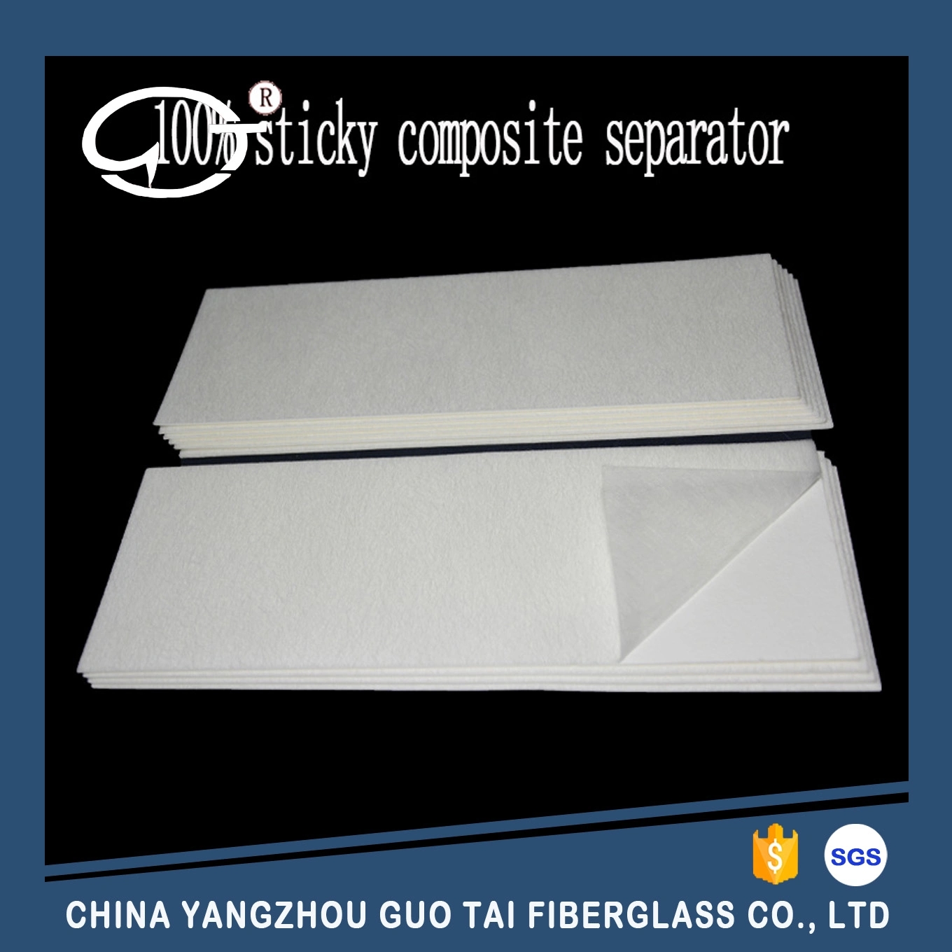 High Quality 100% Sticked Composite Fiberglass Battery Separator for Lead-Acid Battery