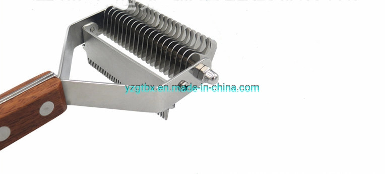 pet hair remover comb stainless steel wooden handle pet comb Double Sided Pet Dog deshedding Comb