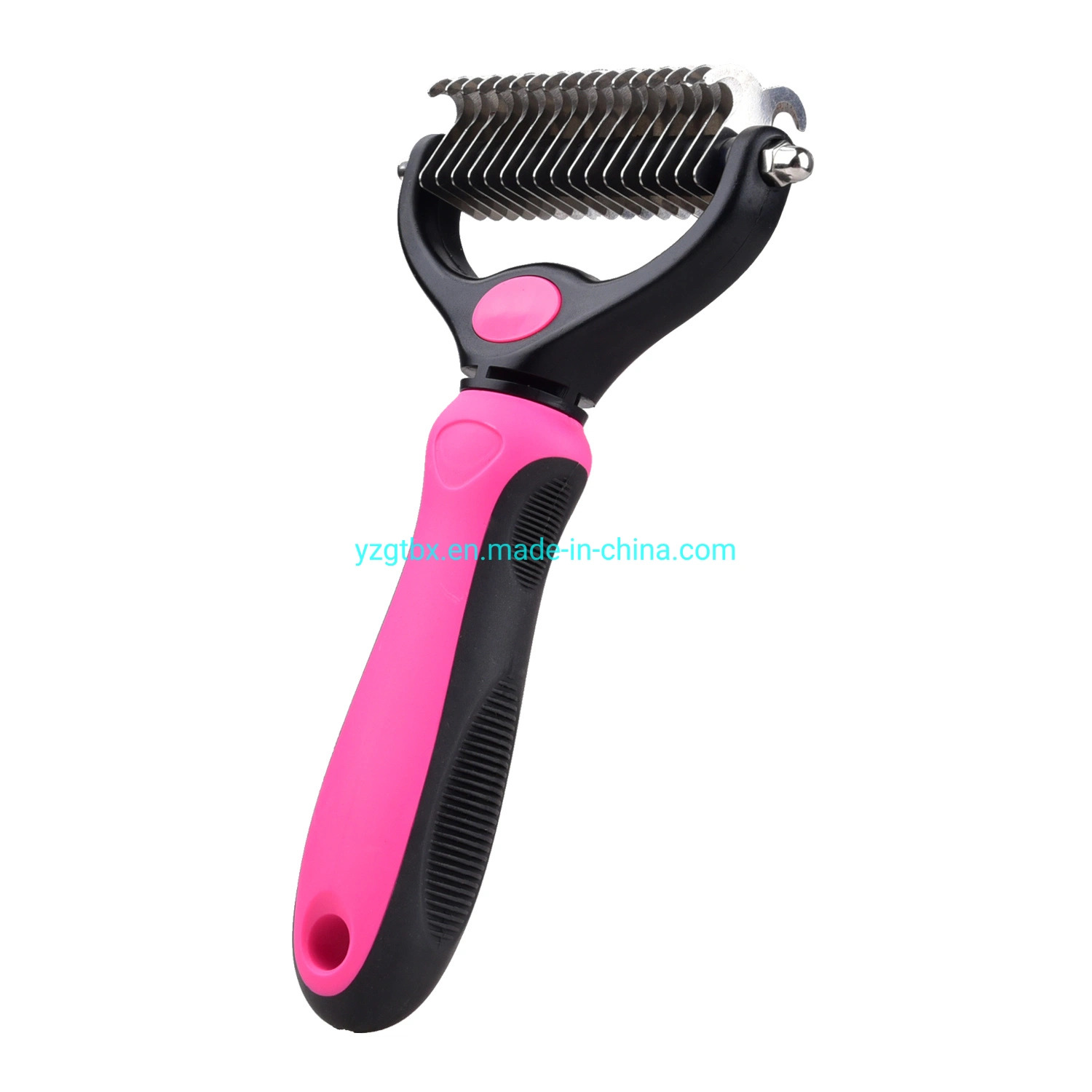 double-sided knotted deshedding pet comb stainless steel dematting comb for dog