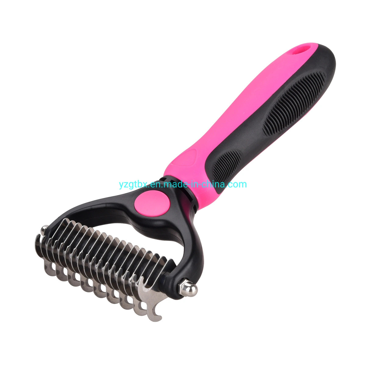 double-sided knotted deshedding pet comb stainless steel dematting comb for dog