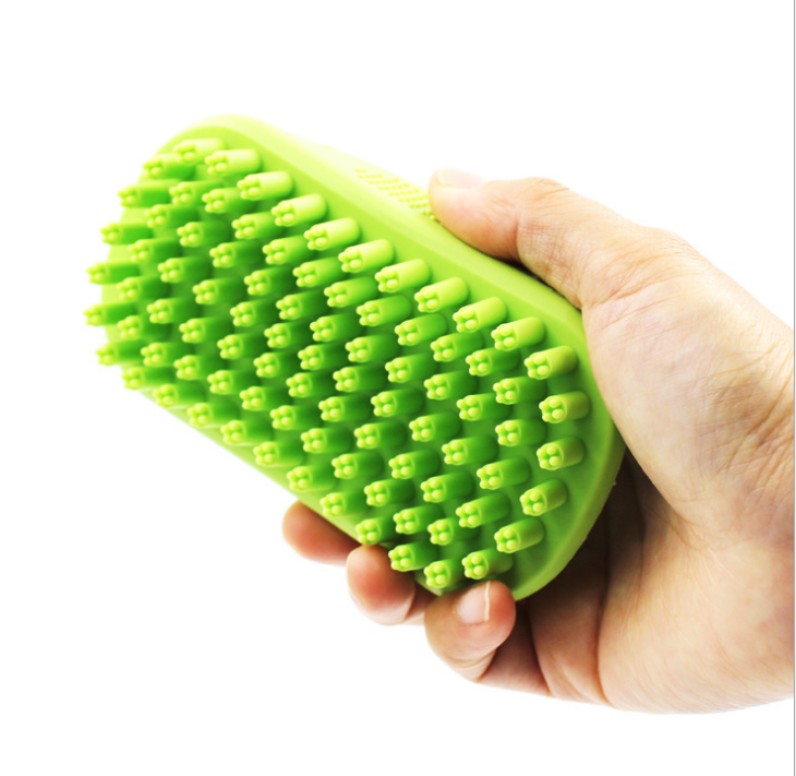rubber dog grooming shampoo brush pet bath comb brush