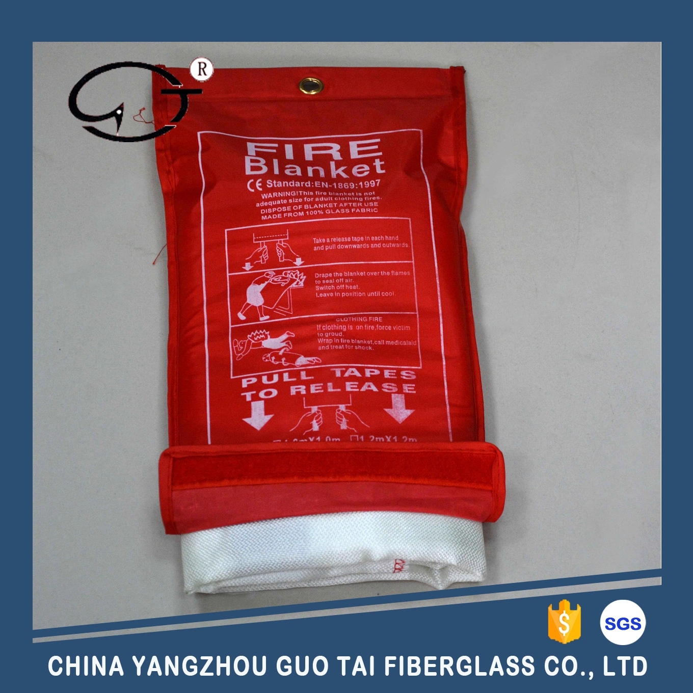 Household Fire Blanket (White Fiberglass Fabric)