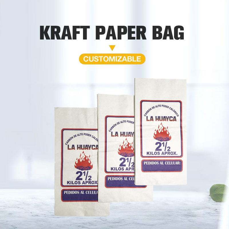 Многослойный пакет из крафт-бумаги для упаковки древесного угля в брикеты