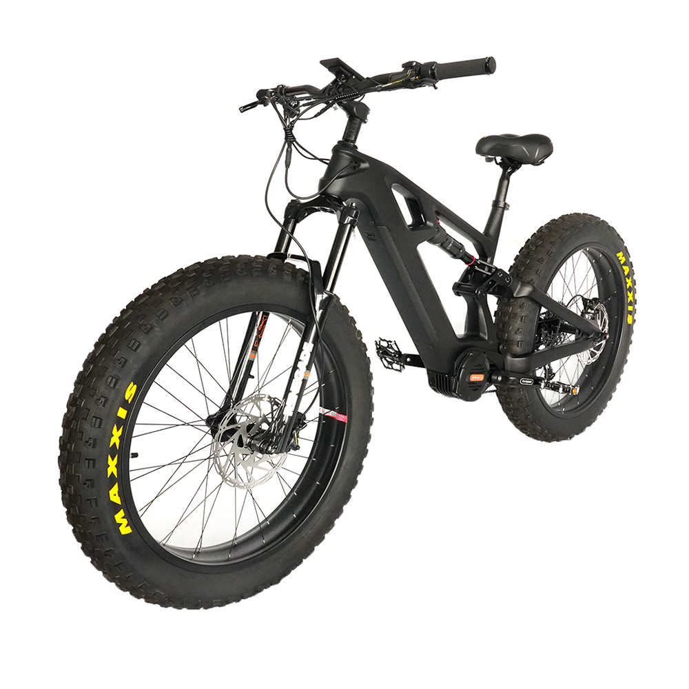 Carbon Fiber Frame Electric Bike 48V 1000W Full Suspension Electric Bicycle Bafang M620 Mid motor Fat Tyre Ebike