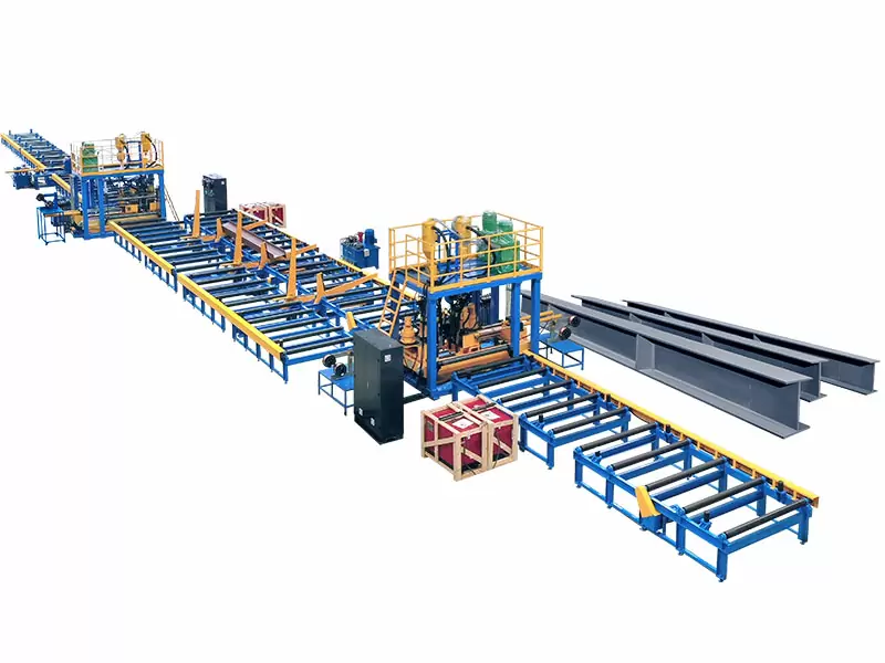 This is a special automatic h beam production lineused to assemble and weld H beam. Compared with nomal h beam welding line, it has the advantages of higher ,produetivity and less deformation.