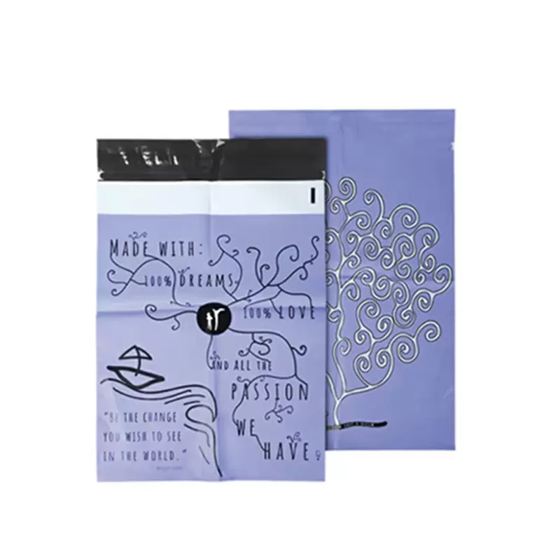 plastic mailer bag purple