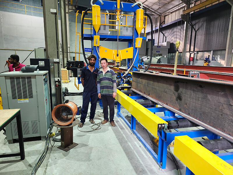 Montaje de vigas en H Soldadura Enderezado Máquina 3 en 1