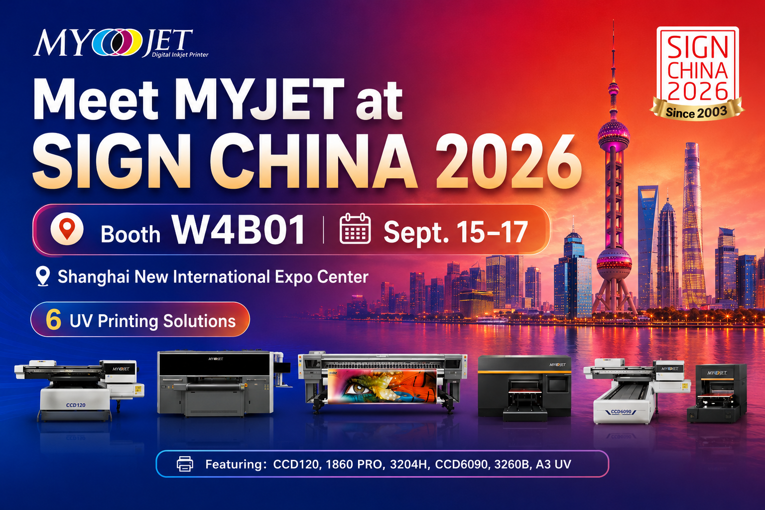 Meet MYJET at SIGN CHINA 2026 Shanghai – Booth W4B01 | UV Printing Solutions