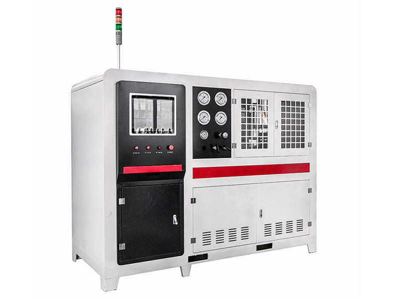 Um teste de vazamento de bolha de submersão