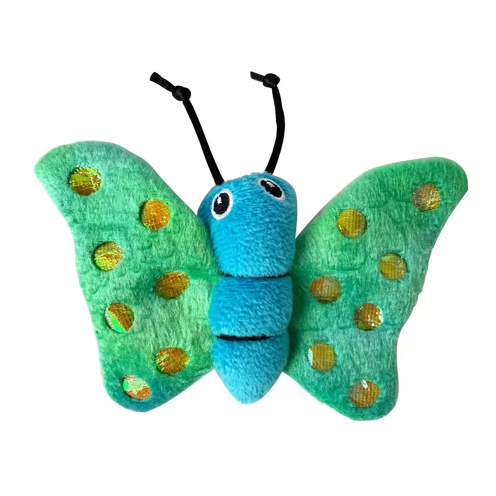 OEM ODM Fashion Colorful Butterfly Shape Plush Cat Toys