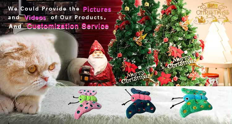 OEM ODM Fashion Colorful Butterfly Shape Plush Cat Toys