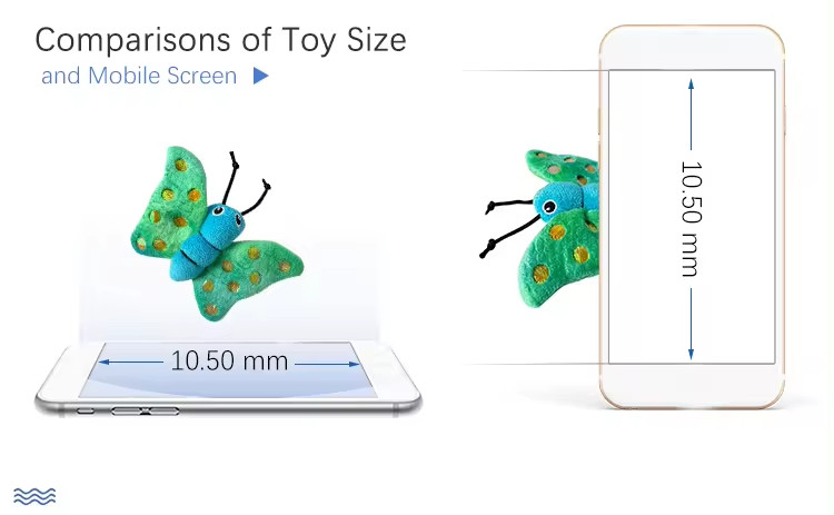 OEM ODM Fashion Colorful Butterfly Shape Plush Cat Toys