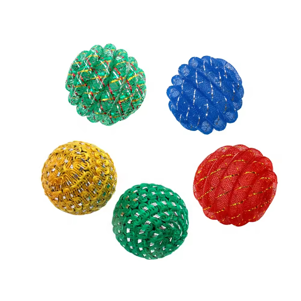 Cute Durable Chaser Scratching Fluffy Foam Balls Set 100% Polyester Red Ball Pet Cat Toys