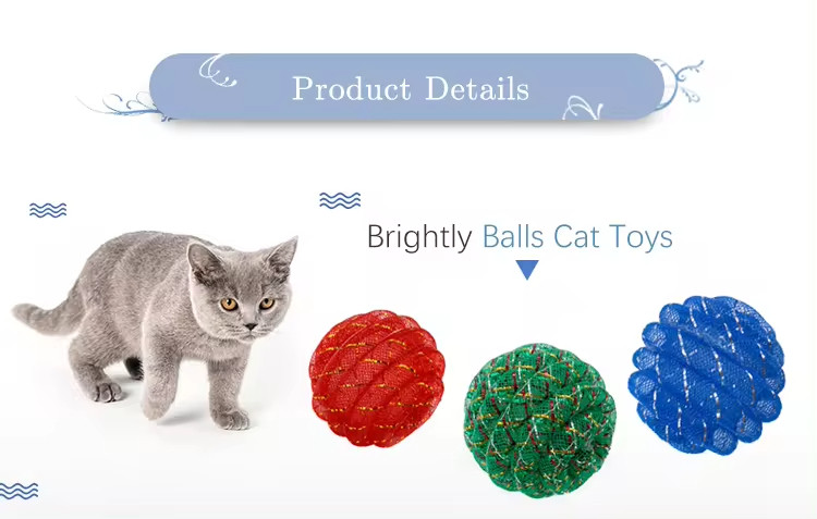 Cute Durable Chaser Scratching Fluffy Foam Balls Set 100% Polyester Red Ball Pet Cat Toys