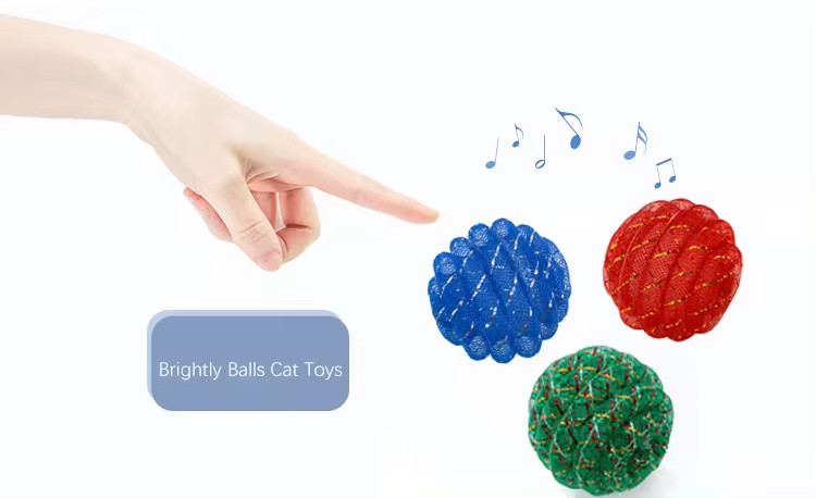 Cute Durable Chaser Scratching Fluffy Foam Balls Set 100% Polyester Red Ball Pet Cat Toys
