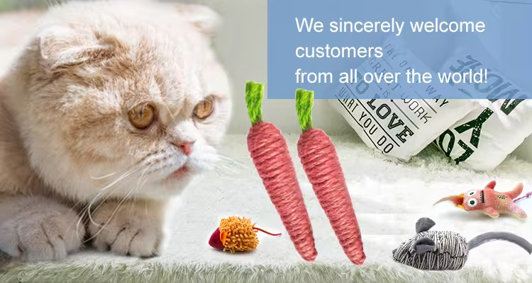 Custom ECO Friendly Teaser Interactive Hemp Sisal Rope Bite Pet Cat Toy