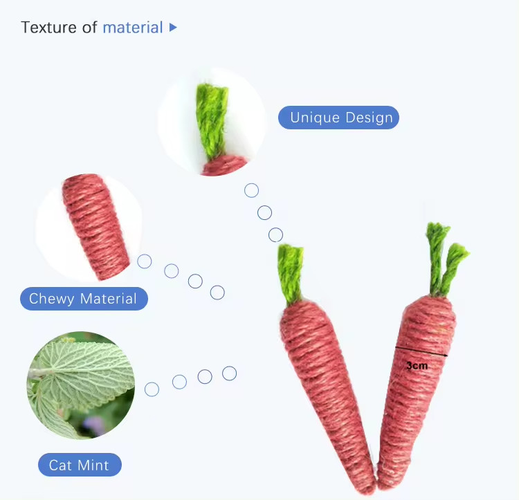 Custom ECO Friendly Teaser Interactive Hemp Sisal Rope Bite Pet Cat Toy