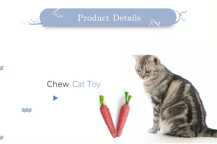 Custom ECO Friendly Teaser Interactive Hemp Sisal Rope Bite Pet Cat Toy