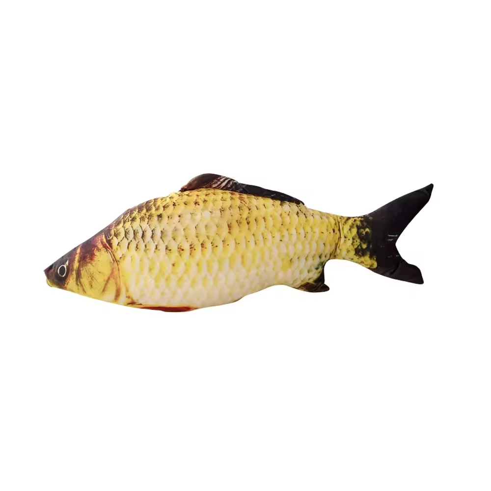 Customized Simulation Anti Bite Plush Fish Catnip Chew Pet Cat Toys