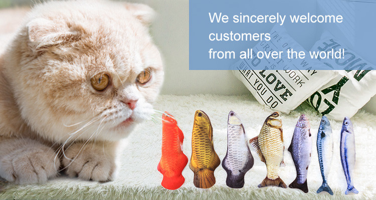 Customized Simulation Anti Bite Plush Fish Catnip Chew Pet Cat Toys