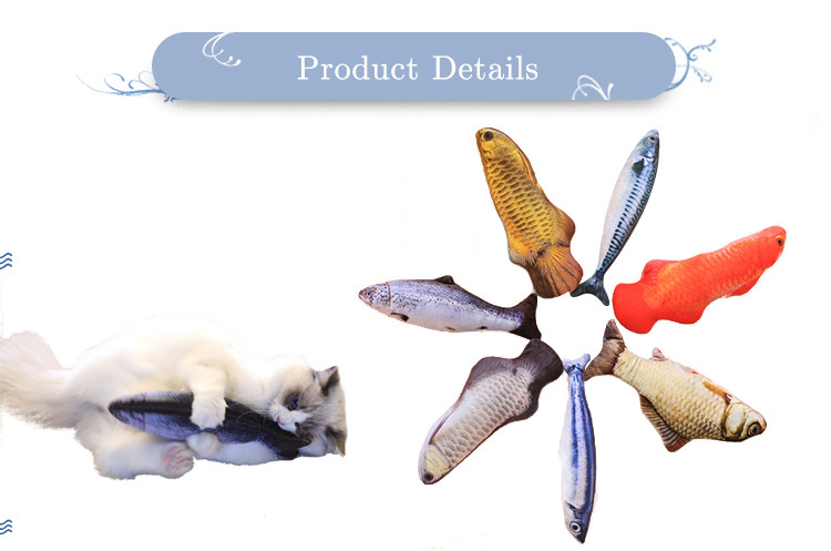 Customized Simulation Anti Bite Plush Fish Catnip Chew Pet Cat Toys