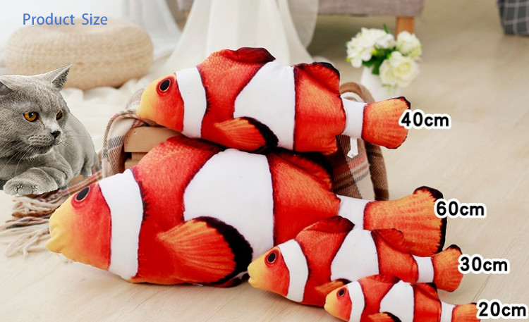 Customized Simulation Anti Bite Plush Fish Catnip Chew Pet Cat Toys