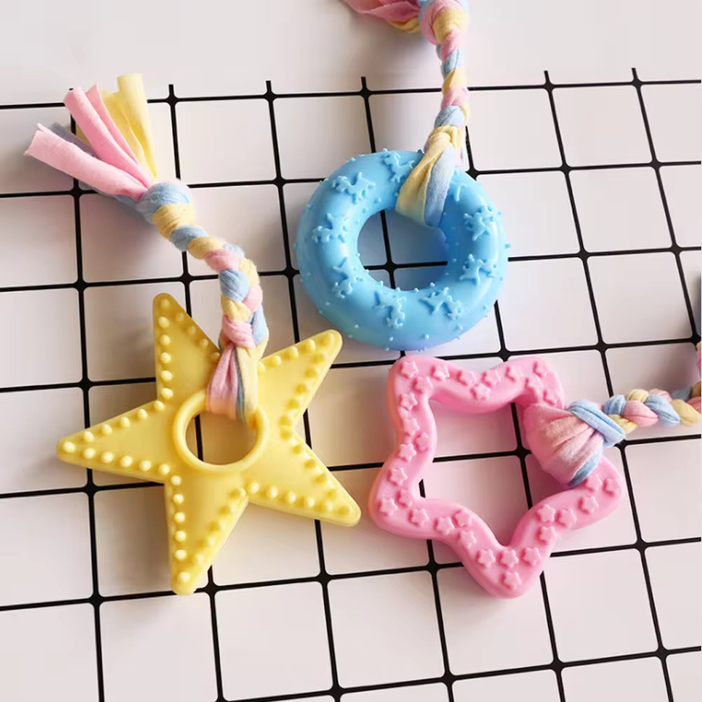 Wholesale Interactive Pink Rubber Tooth Cleaning Dog Chew Ball Pet Toys