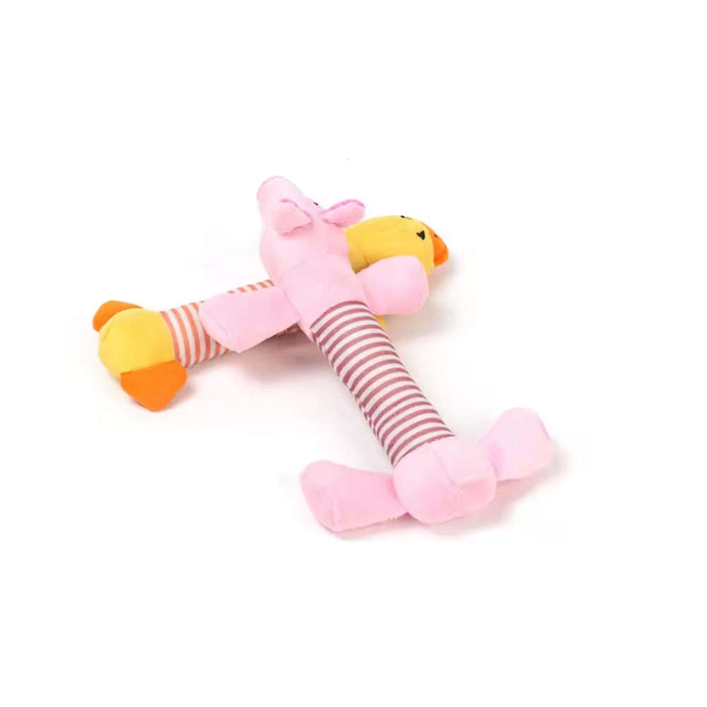 Durable Cute Animal Plush Stuffed Chewy Squeaky Interactive Pet Dog Toy