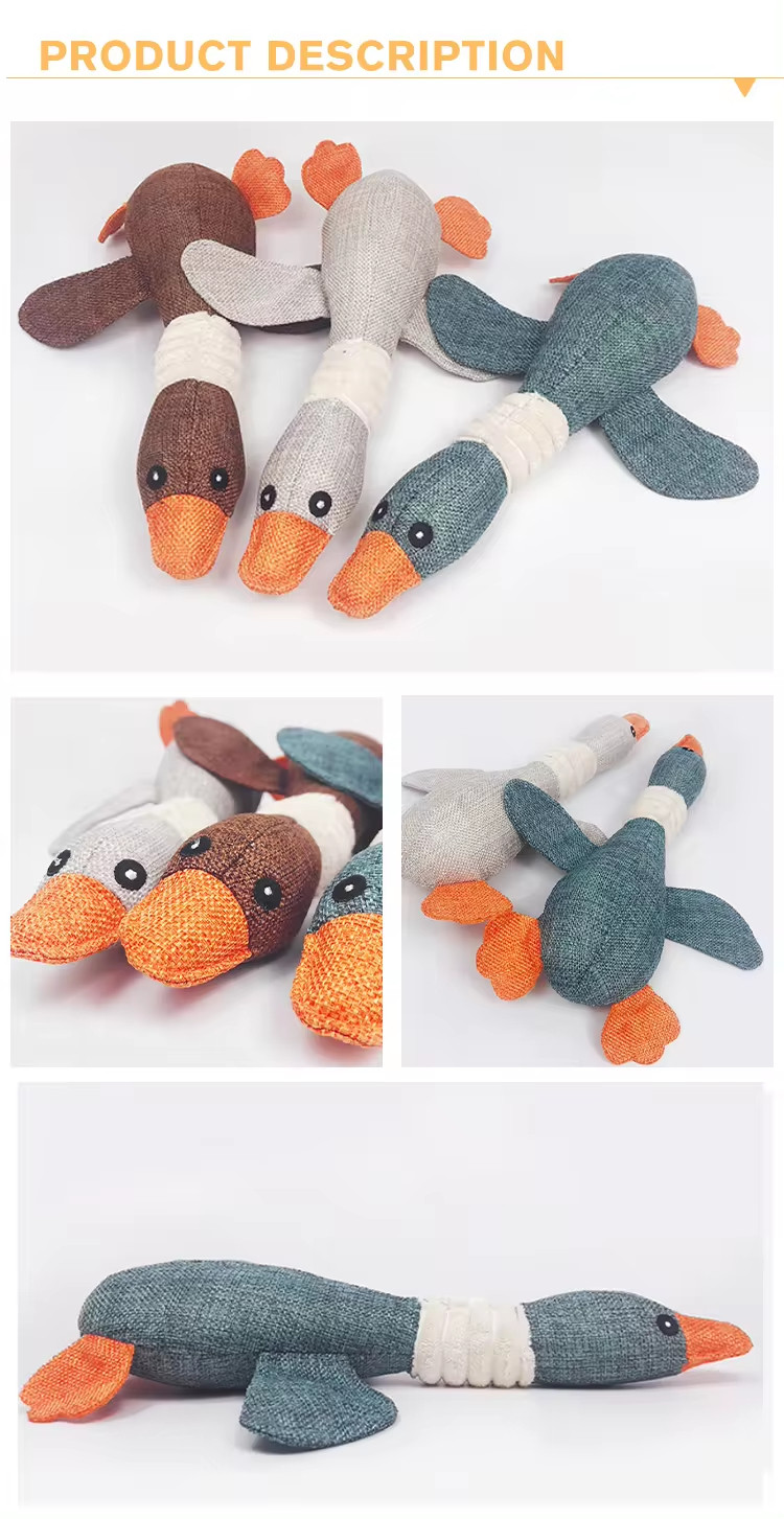 Durable Cute Animal Plush Stuffed Chewy Squeaky Interactive Pet Dog Toy