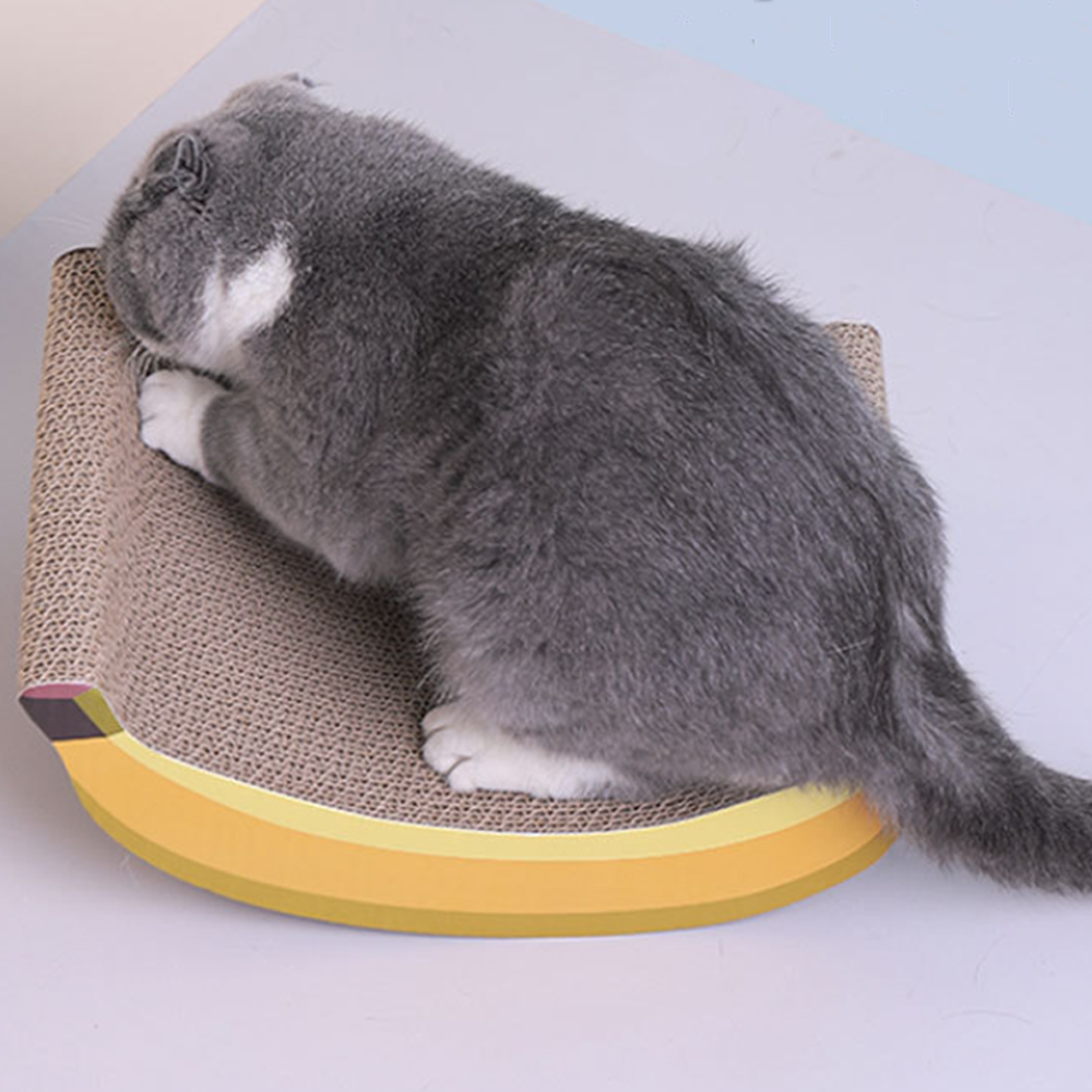 High Quality Durable Interactive Banana Paper Cat Scratch Board Cat Toy