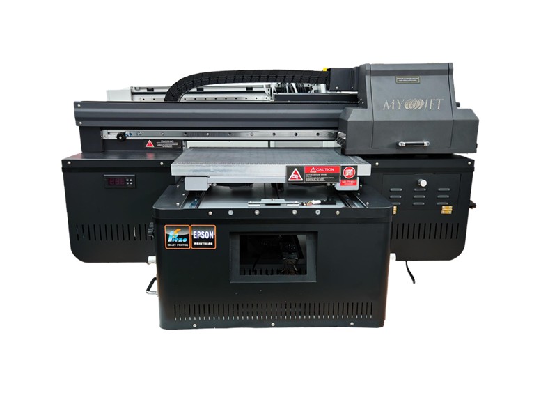 Compact MYJET 30cm UV flatbed printer suitable for startup businesses and personalized items