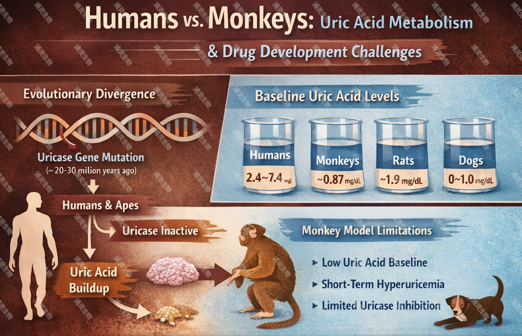 猴子与人类：尿酸代谢差异对药物研发的启示