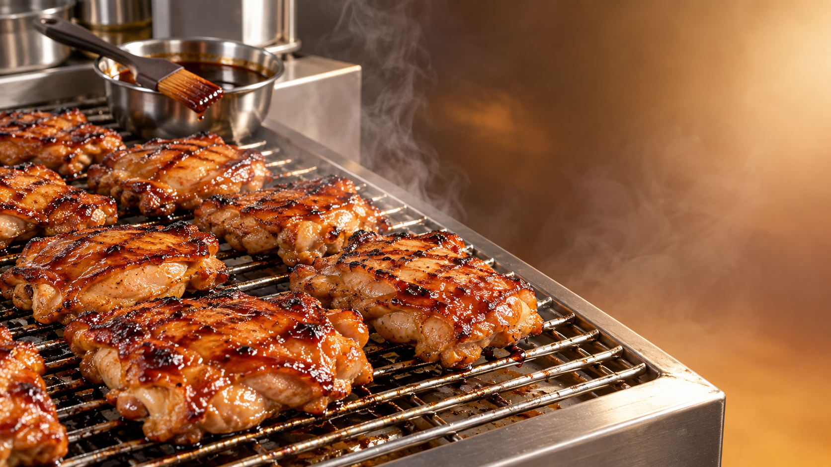 How teriyaki sauce affects browning on grilled chicken products