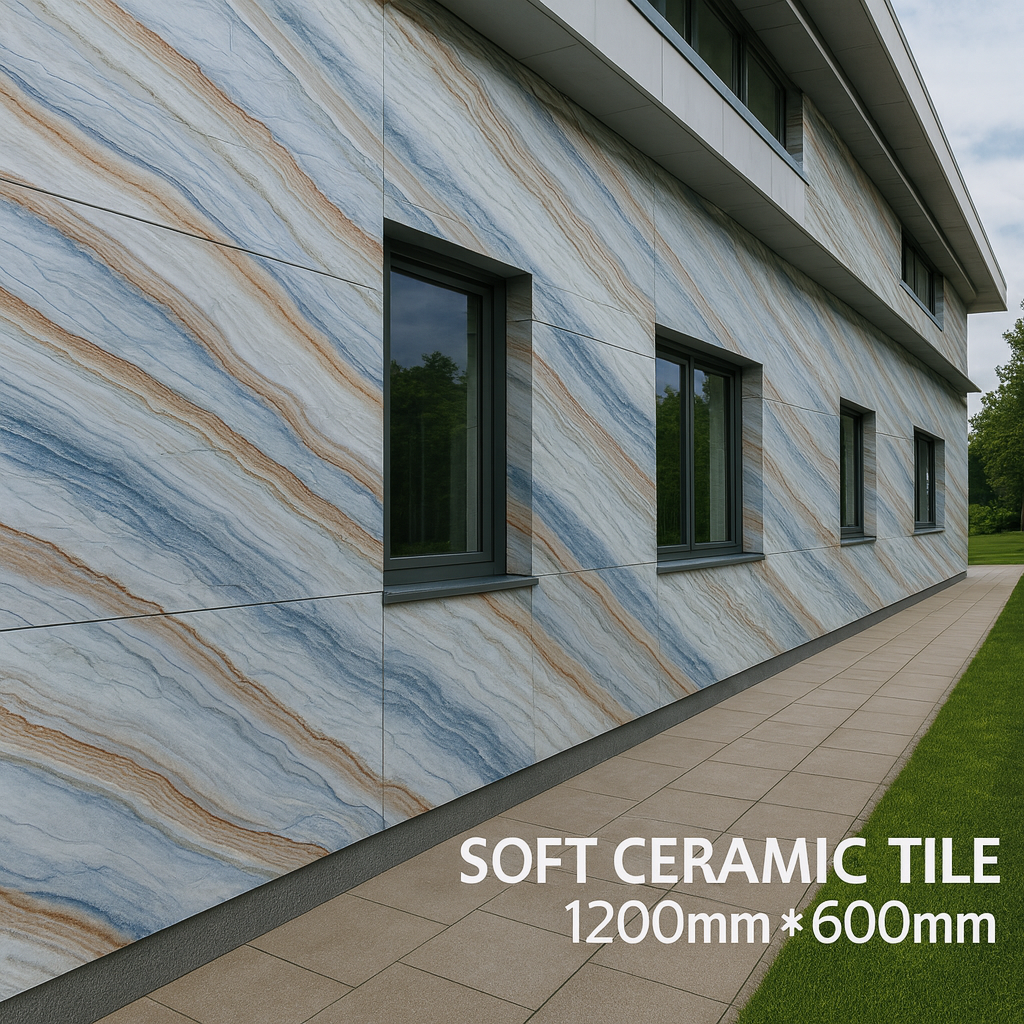 Outdoor flexible ceramic tile