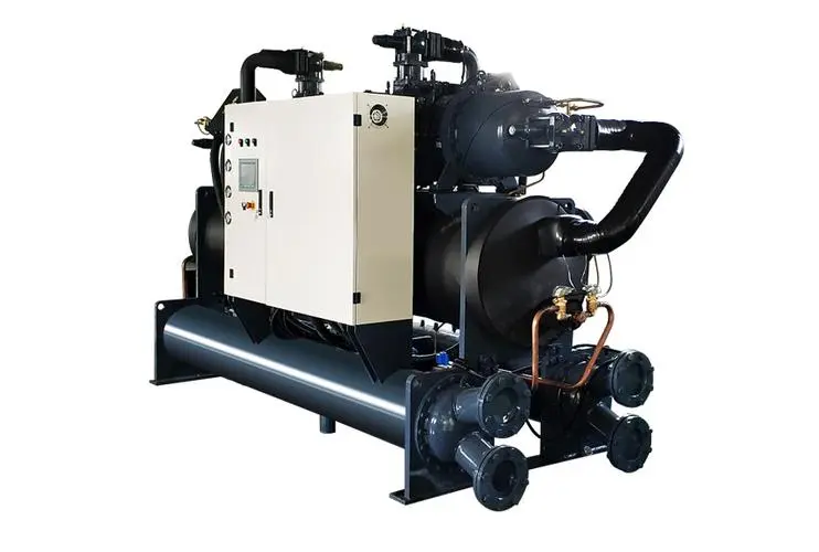 Enfriador de agua de dos compresores con compresores de tornillo