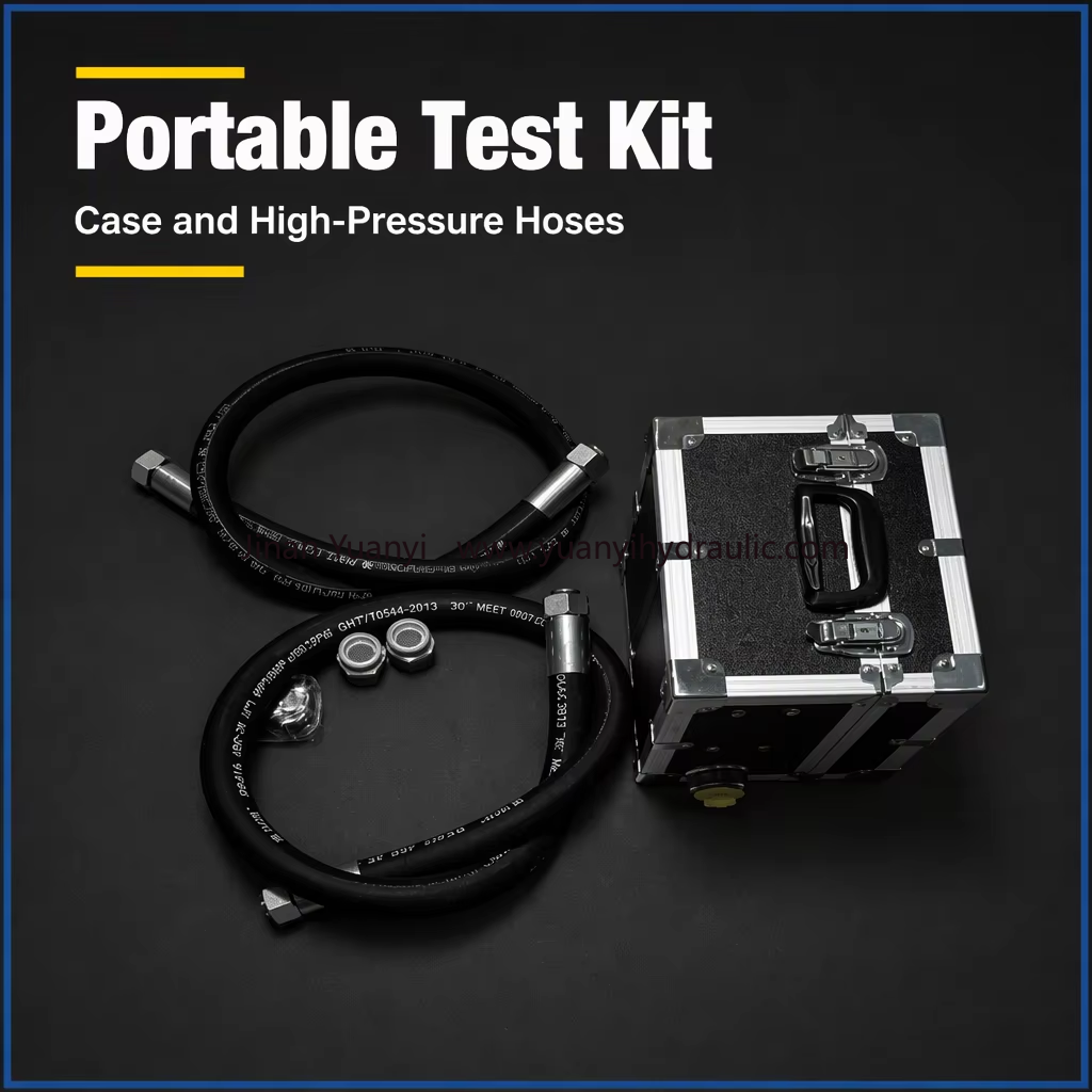 Ha0e28499122d496788c266c4d3fde77cT Probador portátil de presión para válvulas de bombas hidráulicas, manómetros digitales de presión de aceite para bombas hidráulicas y equipo de prueba de caudal de motores hidráulicos