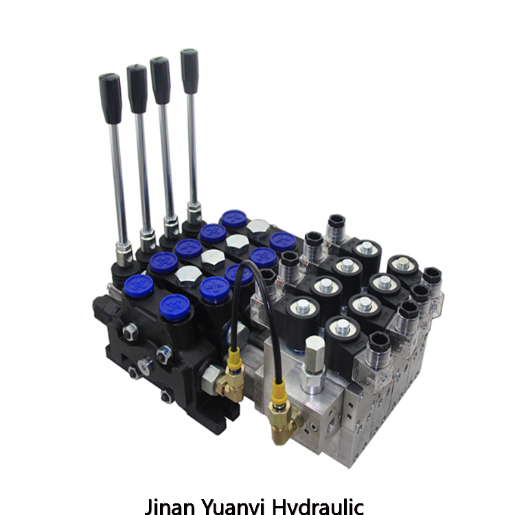 Válvula hidráulica direccional 4P40 para máquina agrícola forestal, válvula monobloque de control manual direccional 3p40 4p40