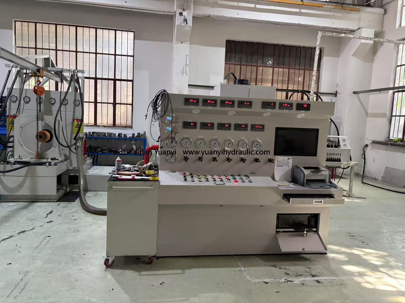 Equipos de prueba y reparación de cilindros hidráulicos, Banco de prueba de flujo de bombas hidráulicas