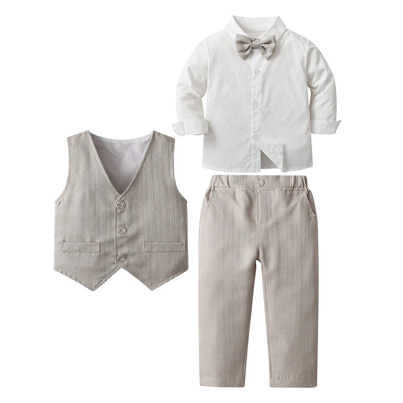 New holiday party children's clothing set shirt vest and pants 3pcs boys' gentleman clothing set for 1-7 years old