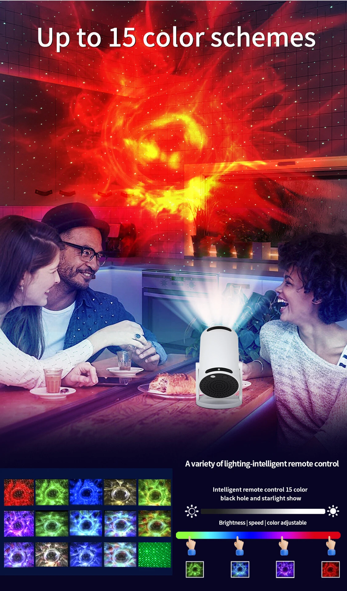 Cross-border Amazon explosive black hole starlight projection bedroom galaxy full of stars Atmosphere Music Night Light