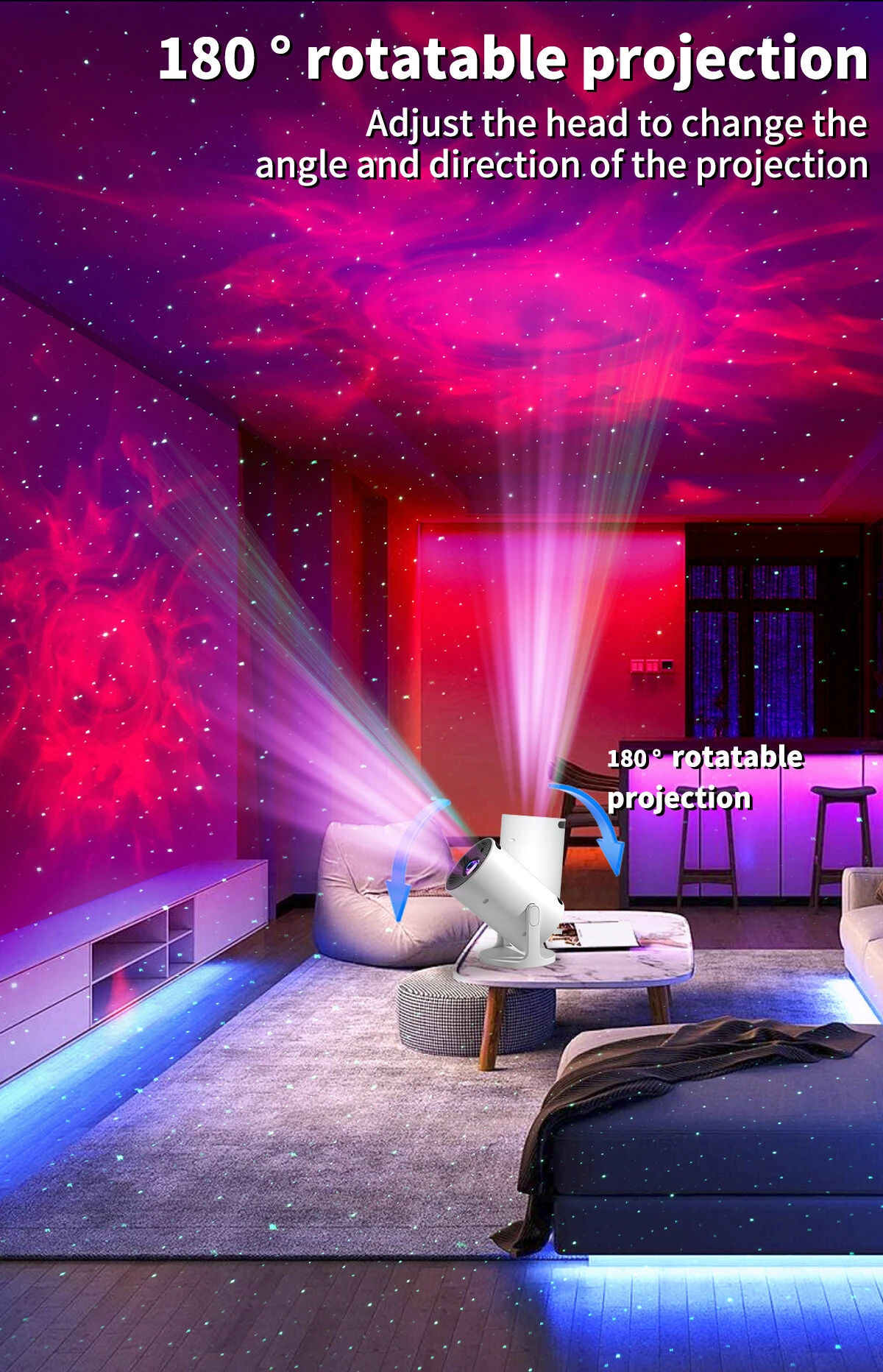 Cross-border Amazon explosive black hole starlight projection bedroom galaxy full of stars Atmosphere Music Night Light