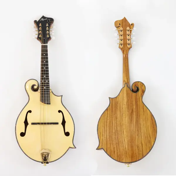 Afanti AAA Solid Hand-carved Zebrawood Back and Side F Mandolin