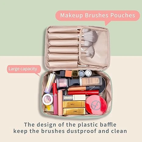 Travel Makeup Bag Cosmetic Bag Makeup Bag Toiletry bag for women and men (Green)