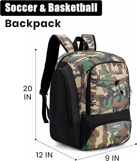 Soccer Backpack with Ball Holder,Youth soccer Bag for Basketball,Volleyball-Includes Separate Shoe Compartment&and Insulation