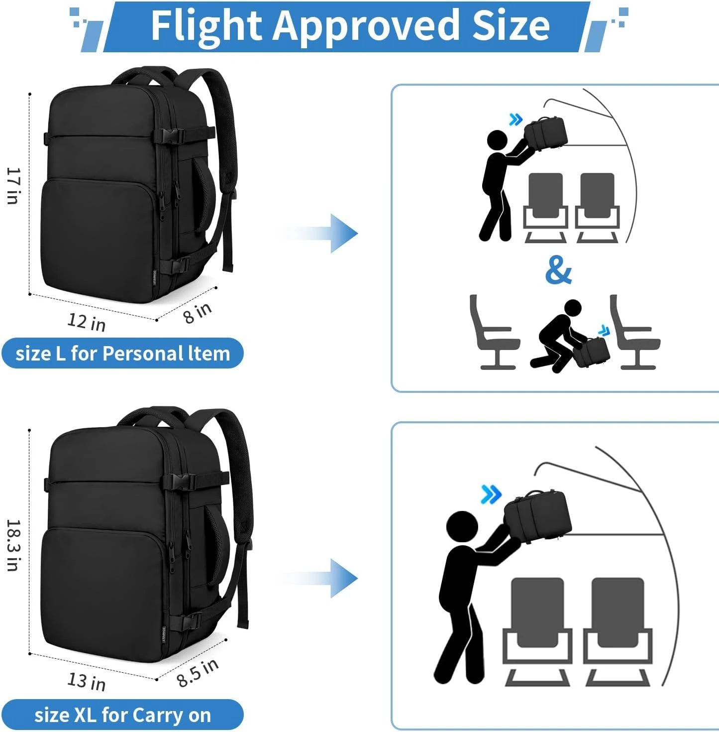 Travel Backpack for Women Men, Carry on Backpack, TSA 15.6 inch Laptop Backpack Flight Approved, Personal Item Travel Bag Nurse Bag Casual Daypack for School Weekender Business Trip