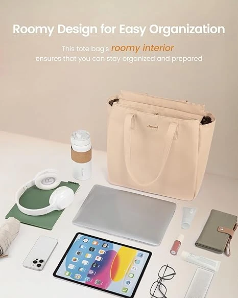 Tote Bag For Women, Large Work Tote with Zipper, Travel Shoulder Handbag, Carry on Bag for Teacher Nurse Gym